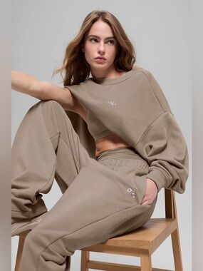Alo Yoga Accolade Set – Gravel -  sweater and sweatpants set